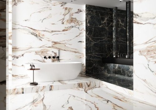 Płytka podłogowa, ścienna, gresowa Stargres Calacatta Gold rekt. Poler 60x120