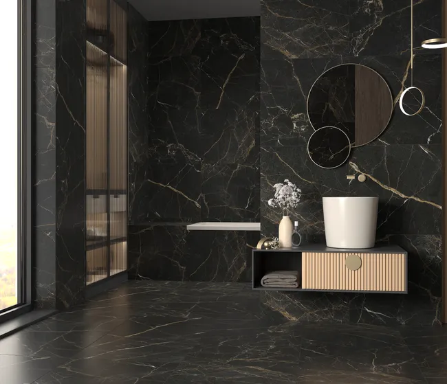 Płytka podłogowa, ścienna, gresowa gresz szkliwiony Cerrad Blush Black 1197x597