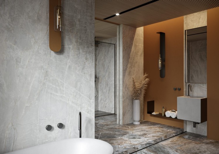 Płytka podłogowa, ścienna Cerrad szara marmurowa Brazilian Quartzite 59.7x119.7